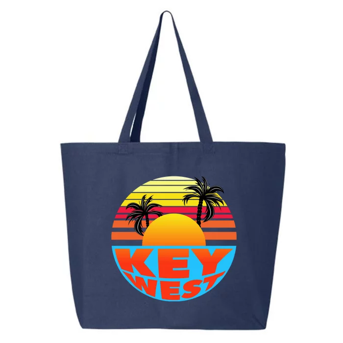 Retro Sunset Key West Florida 25L Jumbo Tote