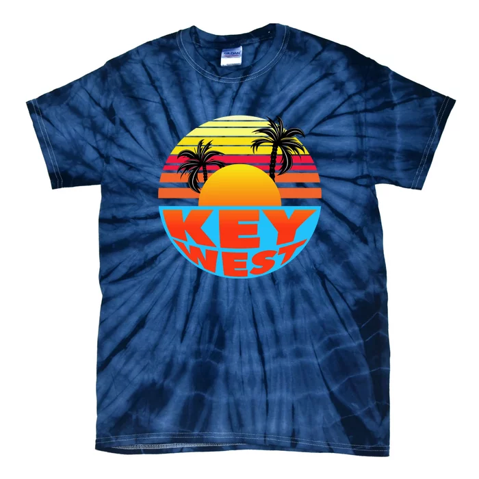 Retro Sunset Key West Florida Tie-Dye T-Shirt