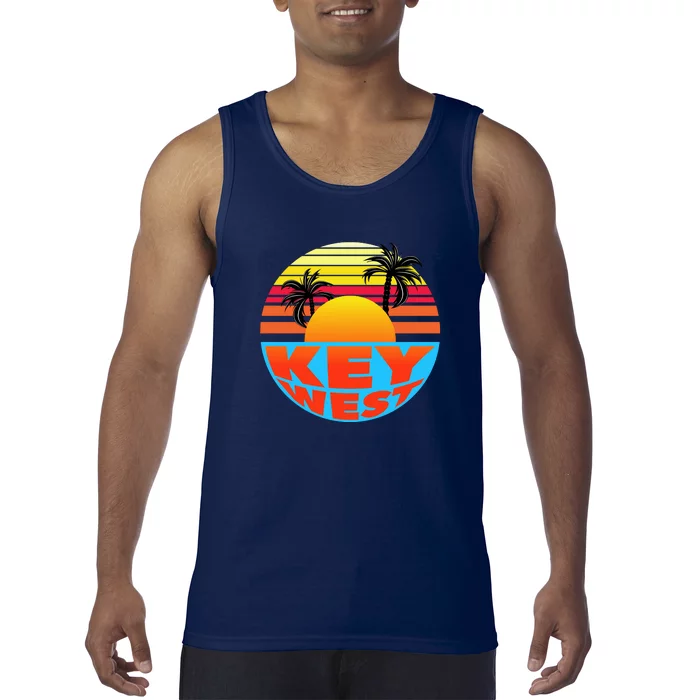 Retro Sunset Key West Florida Tank Top