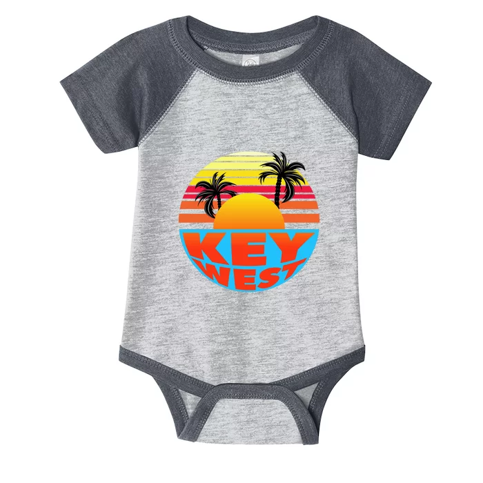 Retro Sunset Key West Florida Infant Baby Jersey Bodysuit