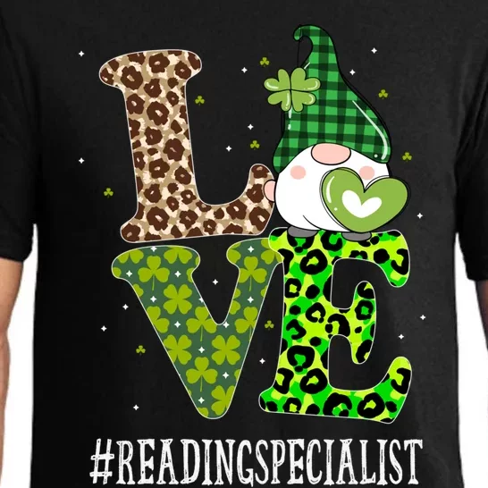 Reading Specialist Love St Patricks Day Gnome Leopard Gift Pajama Set