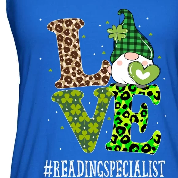 Reading Specialist Love St Patricks Day Gnome Leopard Gift Ladies Essential Flowy Tank