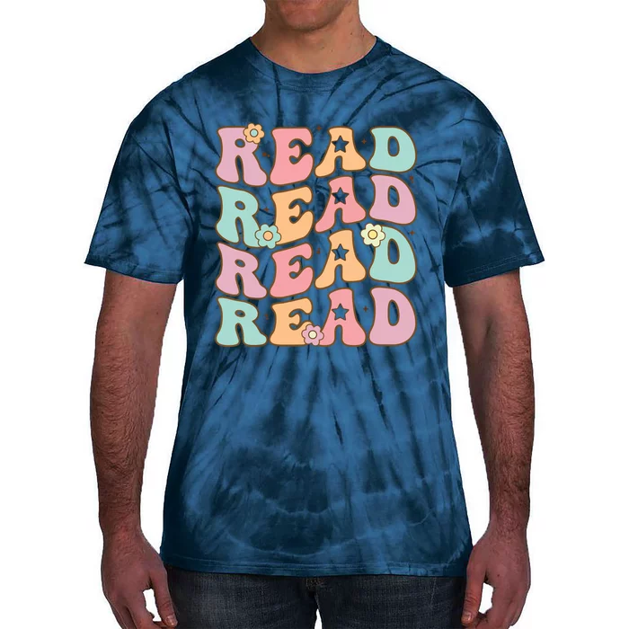 Read School Librarian Life Teacher Reading Groovy Read Tie-Dye T-Shirt