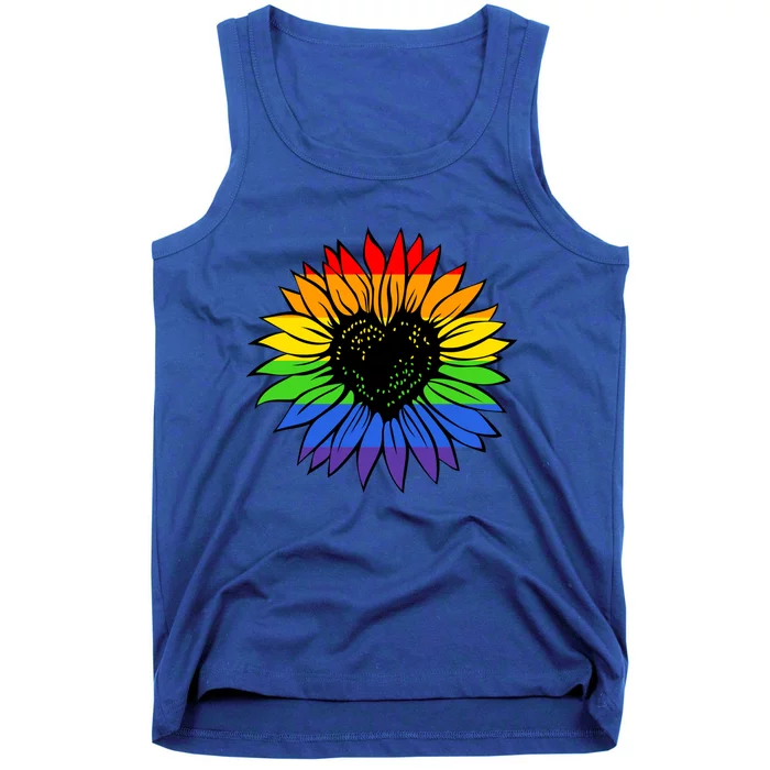 Rainbow Sunflower Lgbt Gay Lesbian Pride Cool Gift Tank Top