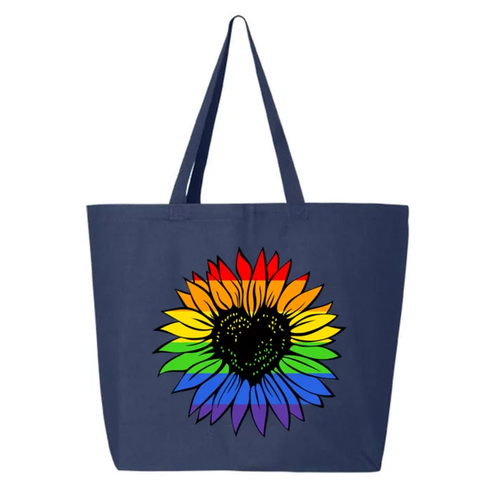 Rainbow Sunflower Lgbt Gay Lesbian Pride Cool Gift 25L Jumbo Tote