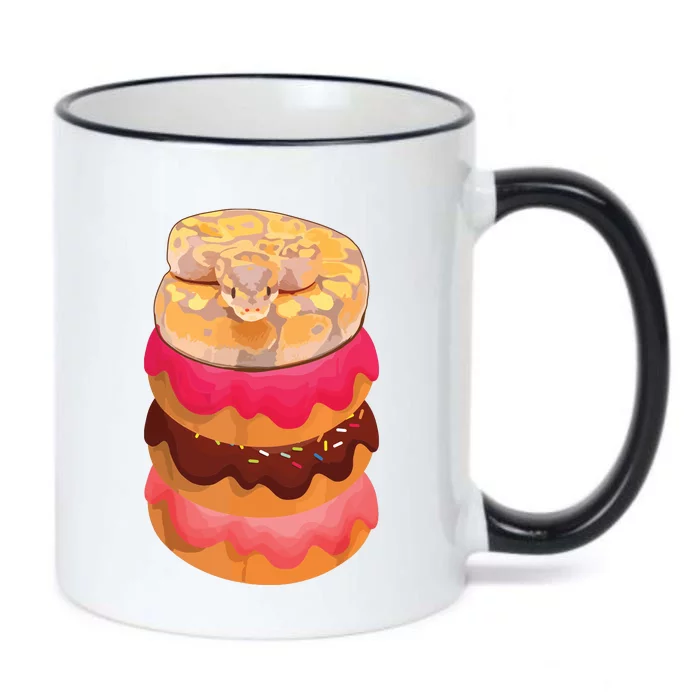 Reptile Snake Lovers Ball Python With Doughnuts Black Color Changing Mug