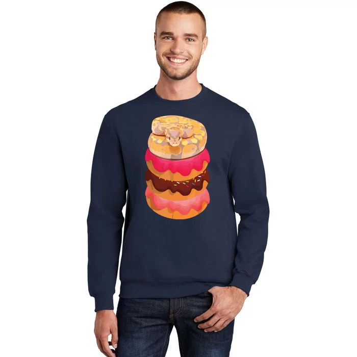 Reptile Snake Lovers Ball Python With Doughnuts Tall Sweatshirt