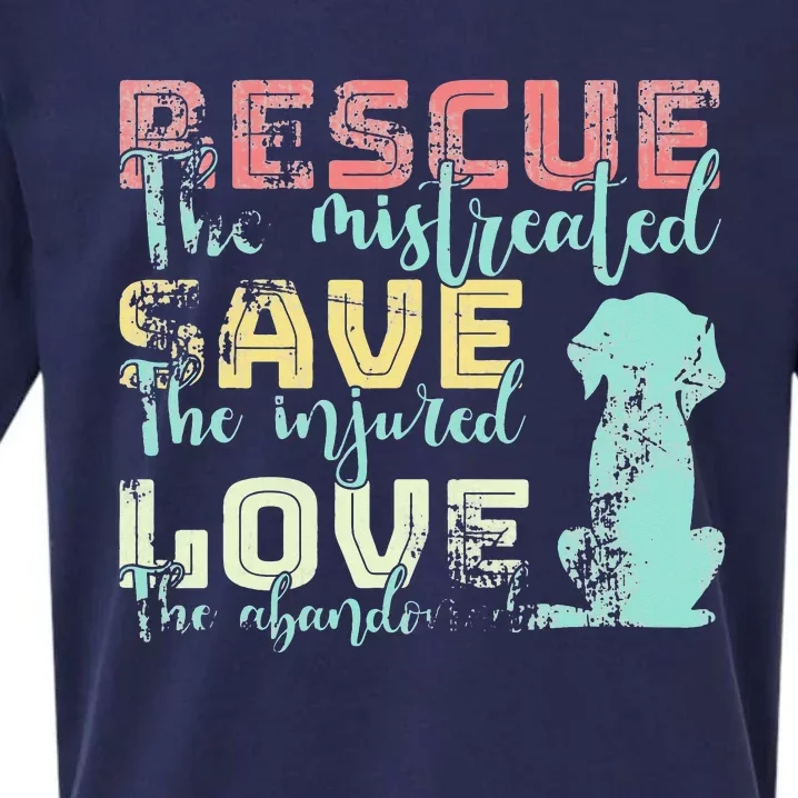 Rescue Save Love Animal Lovers Funny Rescue Cute Dog Cat Sueded Cloud Jersey T-Shirt