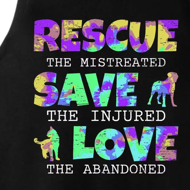 Rescue Save Love For A Animal Lover Dog Rescue Animal Rescue Ladies Tri-Blend Wicking Tank