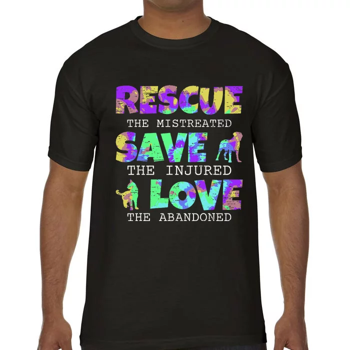 Rescue Save Love For A Animal Lover Dog Rescue Animal Rescue Comfort Colors T-Shirt