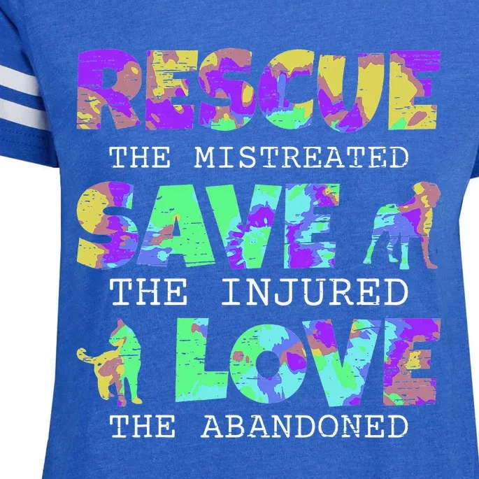 Rescue Save Love For A Animal Lover Dog Rescue Animal Rescue Enza Ladies Jersey Football T-Shirt