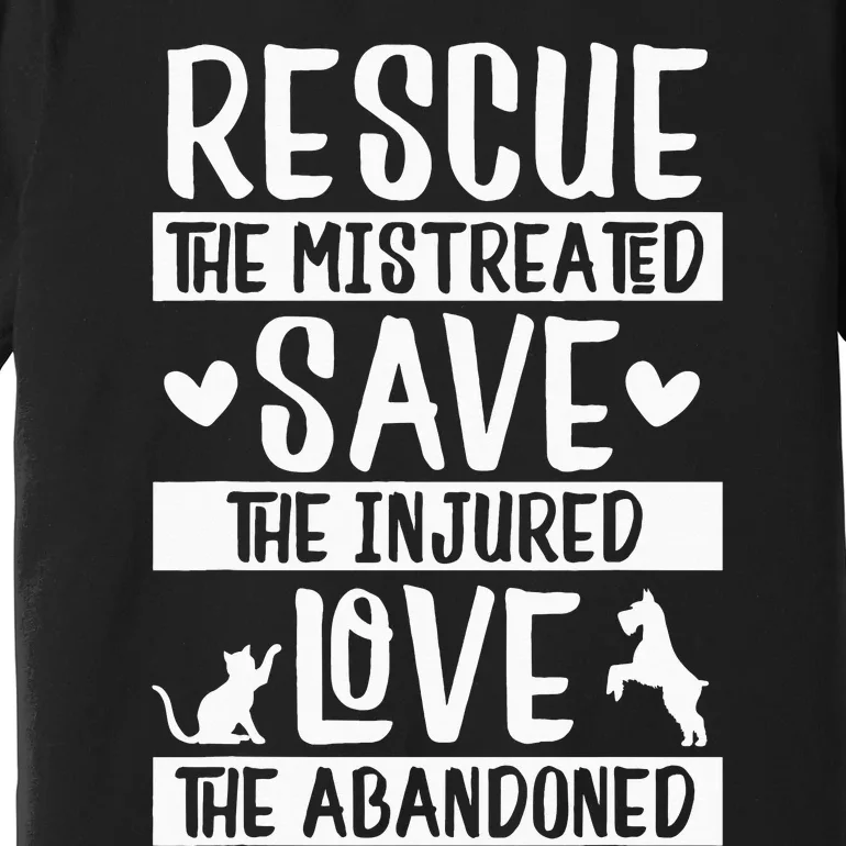 Rescue Save Love Pet Animal Rescue Gifts for Dog & Cat Lover Premium T-Shirt