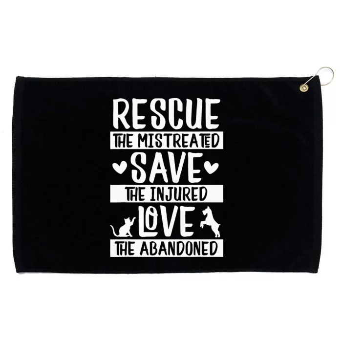 Rescue Save Love Pet Animal Rescue Gifts for Dog & Cat Lover Grommeted Golf Towel