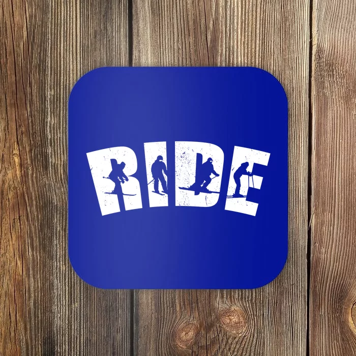 Ride Ski Lover Gift Coaster