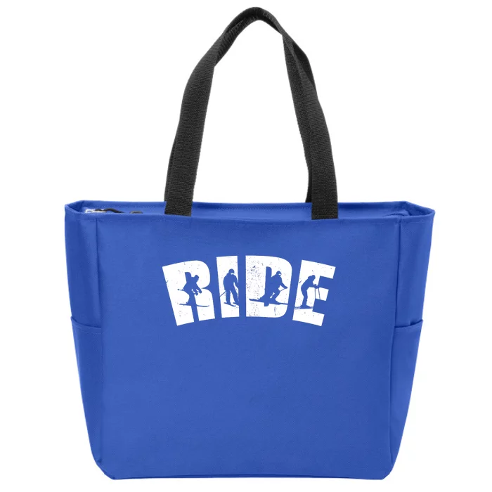 Ride Ski Lover Gift Zip Tote Bag