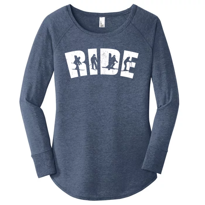 Ride Ski Lover Gift Women's Perfect Tri Tunic Long Sleeve Shirt