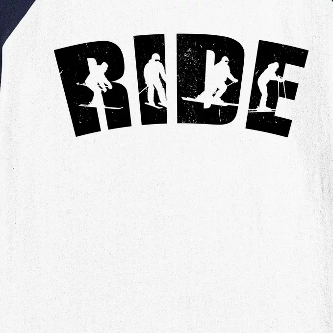 Ride Ski Lover Gift Baseball Sleeve Shirt