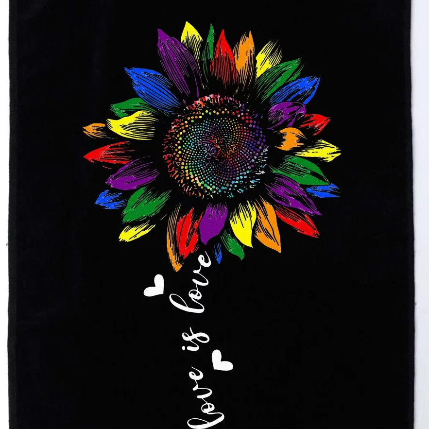 Rainbow Sunflower Love Is Love LGBT Gay Lesbian Pride Platinum Collection Golf Towel