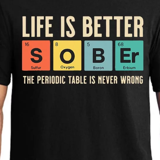 Recovery Sobriety Life Is Better Sober Periodic Table Pajama Set