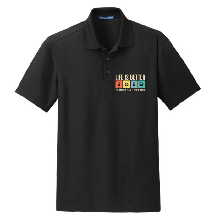 Recovery Sobriety Life Is Better Sober Periodic Table Dry Zone Grid Performance Polo