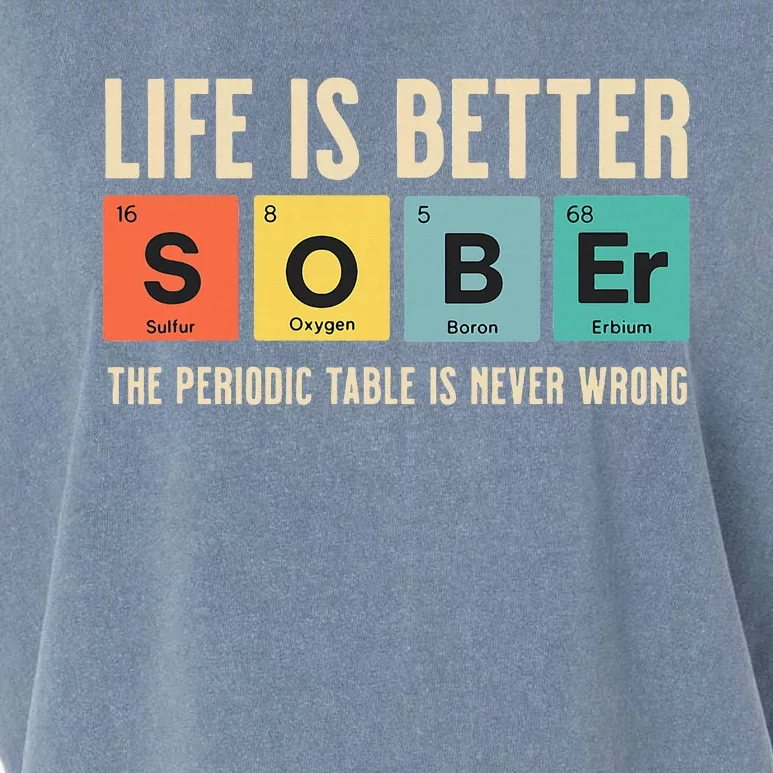 Recovery Sobriety Life Is Better Sober Periodic Table Garment-Dyed Women's Muscle Tee