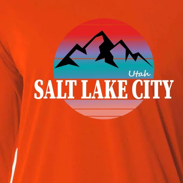 Retro Salt Lake City Utah Cooling Performance Long Sleeve Crew