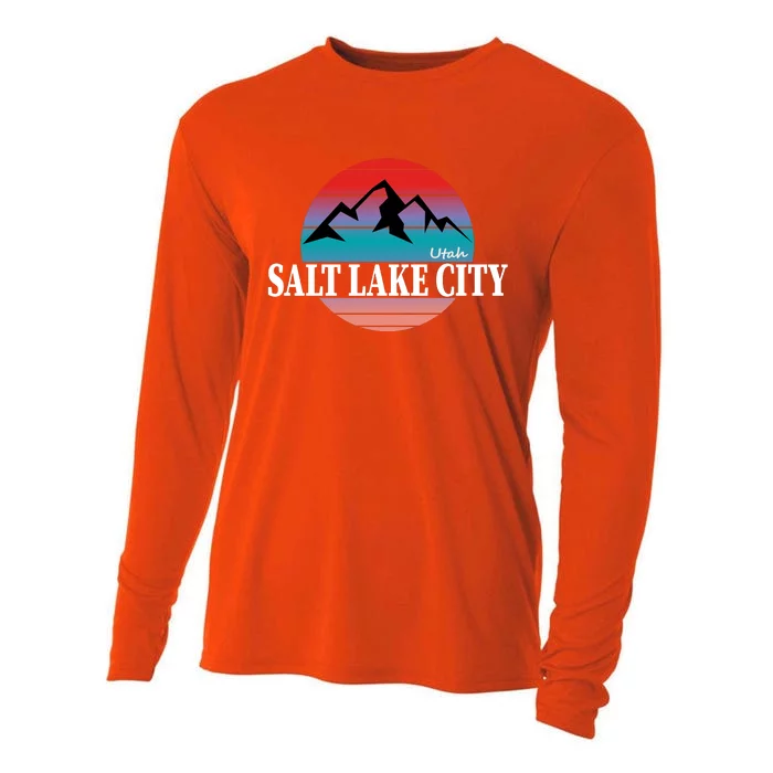 Retro Salt Lake City Utah Cooling Performance Long Sleeve Crew