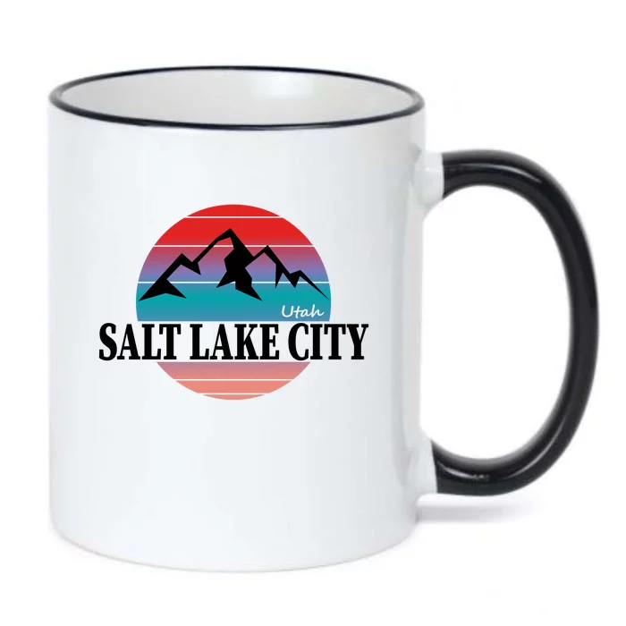 Retro Salt Lake City Utah Black Color Changing Mug