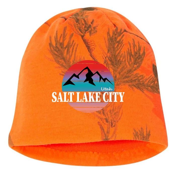 Retro Salt Lake City Utah Kati - Camo Knit Beanie