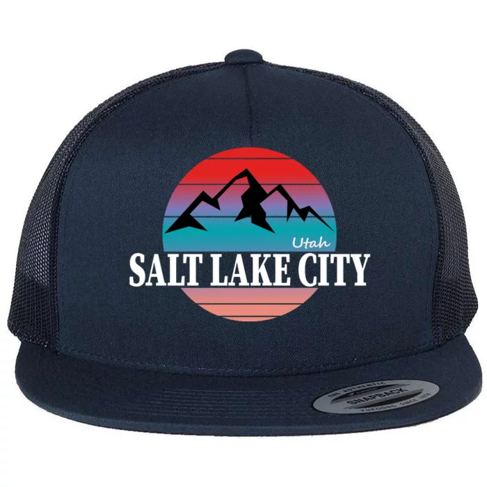 Retro Salt Lake City Utah Flat Bill Trucker Hat