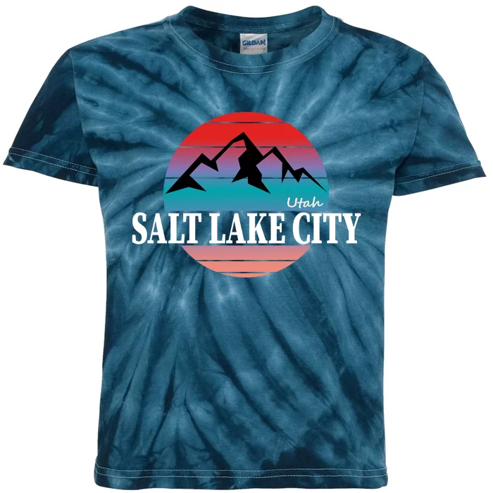 Retro Salt Lake City Utah Kids Tie-Dye T-Shirt