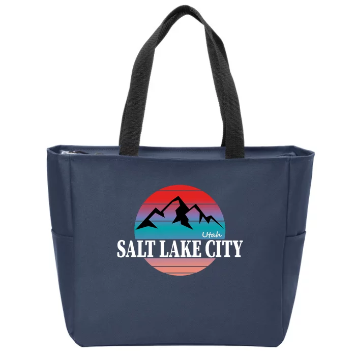 Retro Salt Lake City Utah Zip Tote Bag