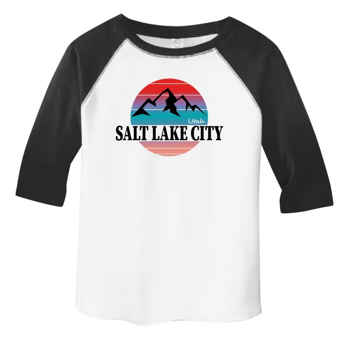 Retro Salt Lake City Utah Toddler Fine Jersey T-Shirt