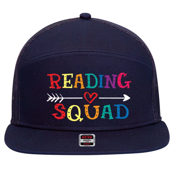 Reading Squad Love Reading Teacher Appreciation Great Gift 7 Panel Mesh Trucker Snapback Hat