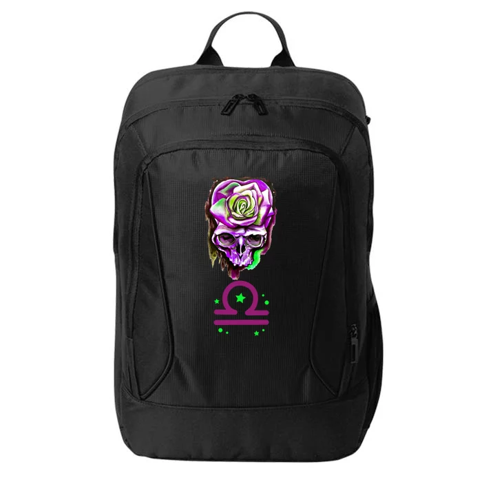 Rose Skull Libra Zodiac Gift City Backpack