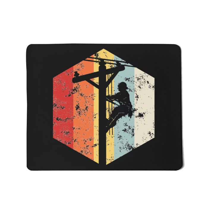 Retro style Lineman Power Pole electrician Mousepad