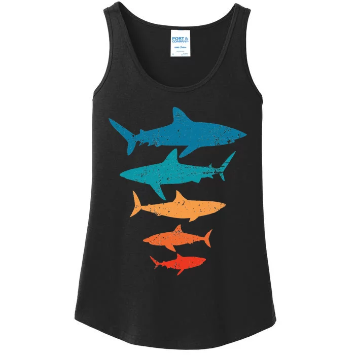 retro Shark Lover Gift Shark animal Ladies Essential Tank