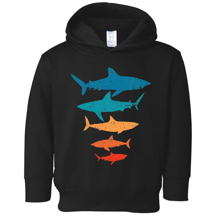 retro Shark Lover Gift Shark animal Toddler Hoodie