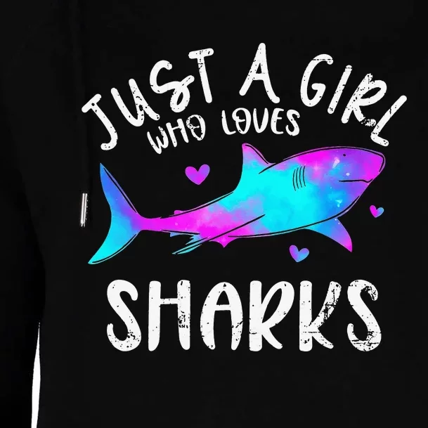 retro Shark Lover Gift Shark animal Womens Funnel Neck Pullover Hood