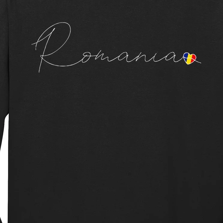 RomâNia Simple Love Romanian Flag Heart On Romania Long Sleeve Shirt