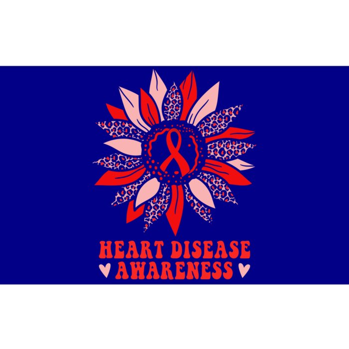 Red Sunflower Leopard Ribbon Heart Disease Awareness Month Gift Bumper Sticker