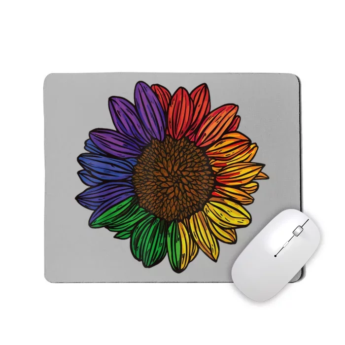 Rainbow Sunflower LGBTQ Flag Pride Month Mousepad