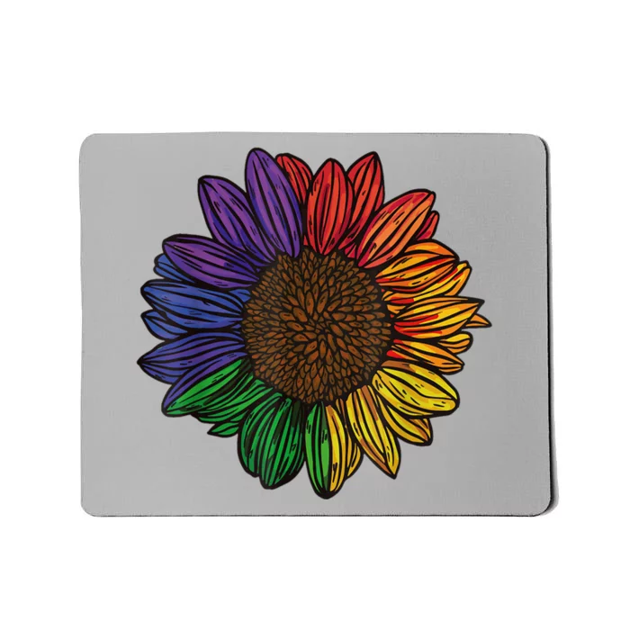 Rainbow Sunflower LGBTQ Flag Pride Month Mousepad