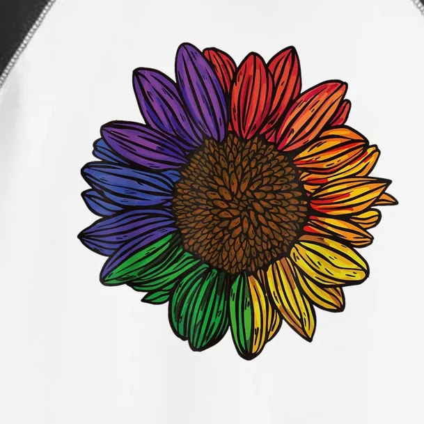 Rainbow Sunflower LGBTQ Flag Pride Month Toddler Fine Jersey T-Shirt