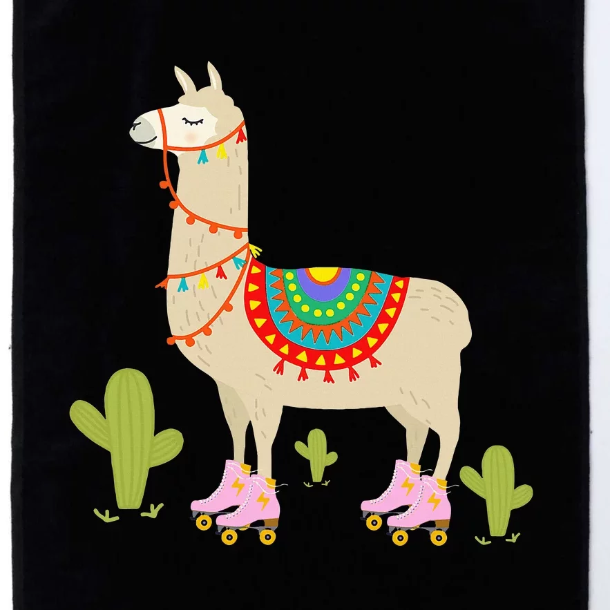 Roller Skating Llama Retro Roller Skater Animal Platinum Collection Golf Towel