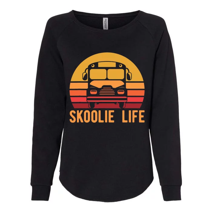 Retro Skoolie Life Converted School Bus Home Lifestyle Womens California Wash Sweatshirt