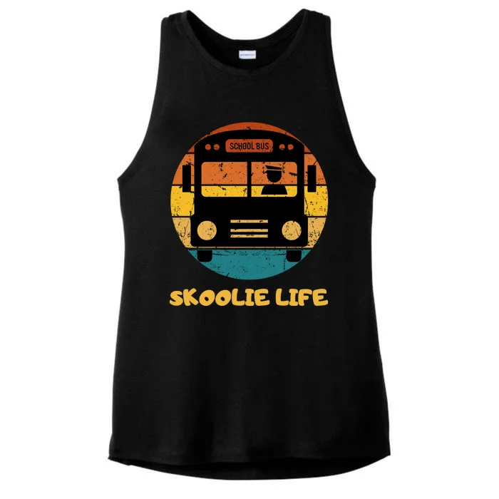 Retro Skoolie Life Converted School Bus Home Lifestyle Ladies Tri-Blend Wicking Tank