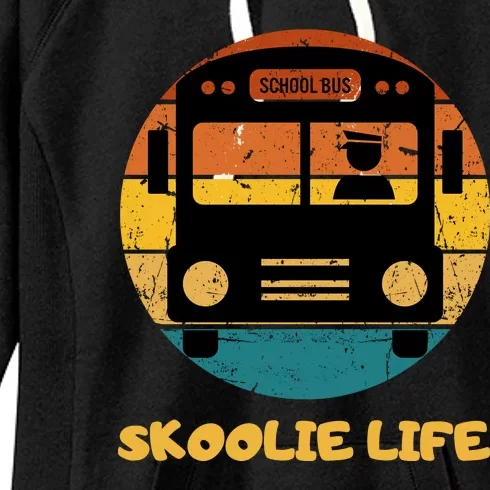 Retro Skoolie Life Converted School Bus Home Lifestyle Women's Fleece Hoodie