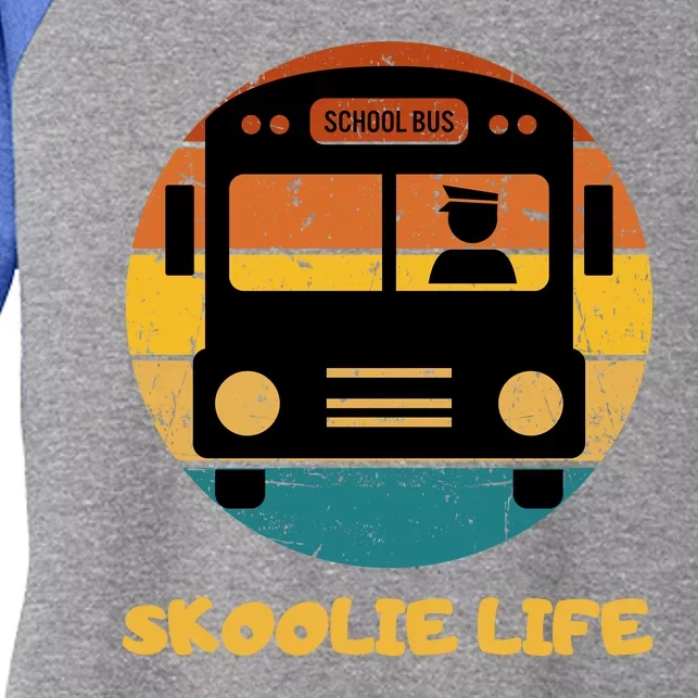 Retro Skoolie Life Converted School Bus Home Lifestyle Women's Tri-Blend 3/4-Sleeve Raglan Shirt