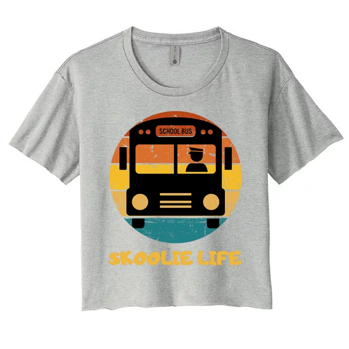 Retro Skoolie Life Converted School Bus Home Lifestyle Women's Crop Top Tee